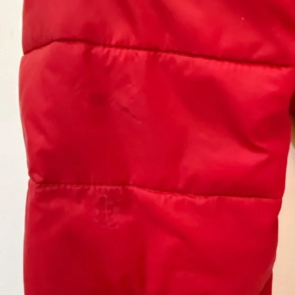 Kids Lands End Reversible Insulated Fleece Winter Jacket Red Puffy Jacket 10-12 - Picture 10 of 12